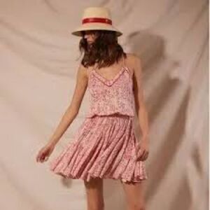 Poupette St. Barth Pink Floral Mini Dress